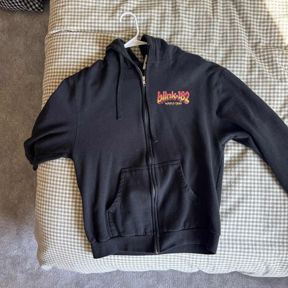 Blink 182 Tour - Black and Red Blink-182 Zip-Up Hoodie